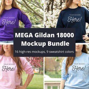 MEGA Gildan 18000 Mockup Bundle, Gildan Sweatshirt Mockup Bundle, Gildan 18000 Mockup, Model Mockup, Sweatshirt Mockup, Fall Mockup