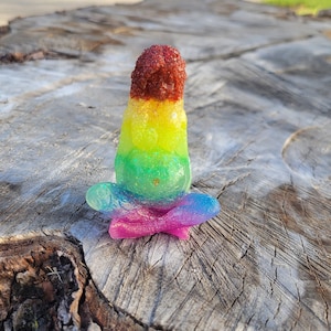 Mother Earth statue. Rainbow. Glow in the dark.Handpoured resin. Gaia. Pagan. Witch. Heathen. Altar. Desk decor. Custom available. 3 inches.