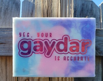 Pride 'Gaydar' Resin Wall Art: Glow in the Dark Dorm Decor