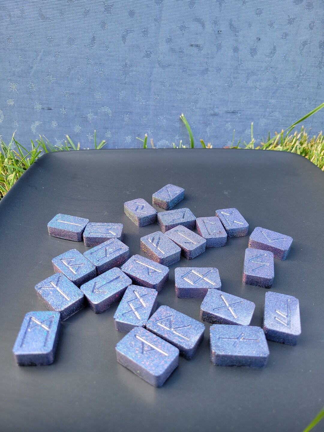Elder Futhark Rune 24 Piece Set. Extreme Holographic Resin. Divination ...