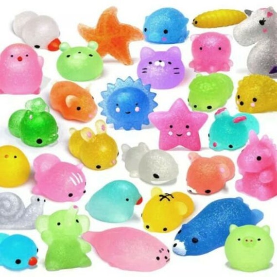Cute Mochi Squishies Kids Toys Animal Cute Kawaii GLITTER X5 