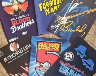 6 Vintage Musical Theatre Programmes from the late 90s - early 2000s - Brighton Theatre Royal - Blood Bros. A Chorus Line, Buddy, & more...