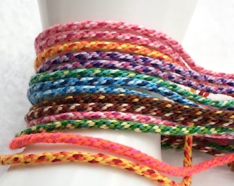Pulsera de la amistad para toda la familia, pulsera de colores, pulsera de algodón, amistad, rosa neón, naranja neón, rosa, azul, naranja