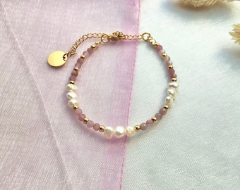 Süßwasser Armband, Edelstein Armband, Perlenarmband Gold, buntes Armband, Turmalin Perlen, MinordetailsDesigns