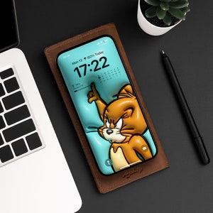 Aufgeblasen Jerry Tom iPhone Wallpaper | iOS LockScreen Hintergrundbild | Jerry Tapete | Handy-Tapeten | Geschenk |0060