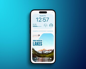 4x Snow Mountain Lakes Nature iPhone Wallpapers | Mobile Phone Wallpaper | iOS LockScreen Wallpaper | Cellphone Wallpaper | Gift | 0399