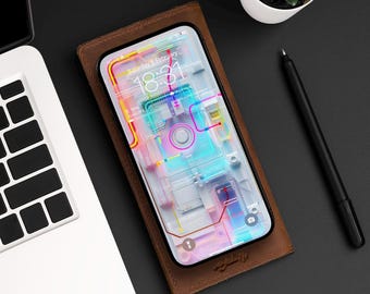 Neon Transparent Case iPhone Internals iPhone Wallpaper | Mobile Phone Wallpaper | iOS LockScreen Wallpaper | Cellphone Wallpaper | 0391