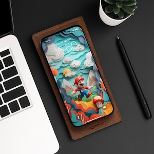 3D Papierschnitt Super Mario iPhone Wallpaper | Handy-Tapeten | iOS LockScreen Hintergrundbild | Handy-Tapeten | 0357