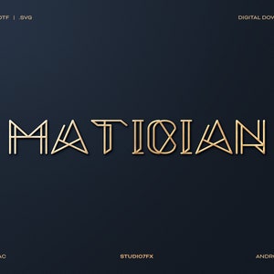 Fuente geométrica, SVG OTF TTF Font, Fuente del logotipo, Fuente procreada, Fuente moderna, Fuente digital, Arte de pared, Póster, Fuente Cricut