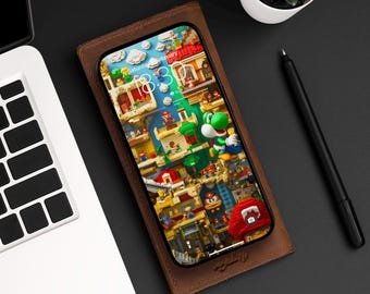 Mario Lego World In Your iPhone Wallpaper | Mobile Phone Wallpaper | iOS LockScreen Wallpaper | Cellphone Wallpaper | 0393