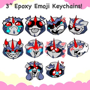Transformers Starscream Emoji 3" dikke epoxy sleutelhangerbedels!