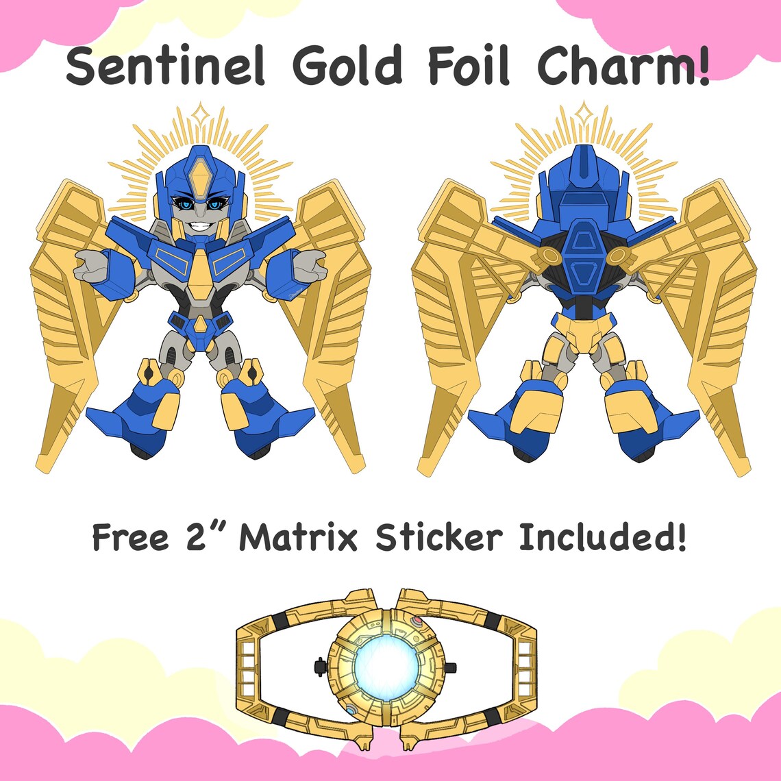 Transformers One 3” Sentinel Prime Gold Foil Chunky Epoxy Keychain ...