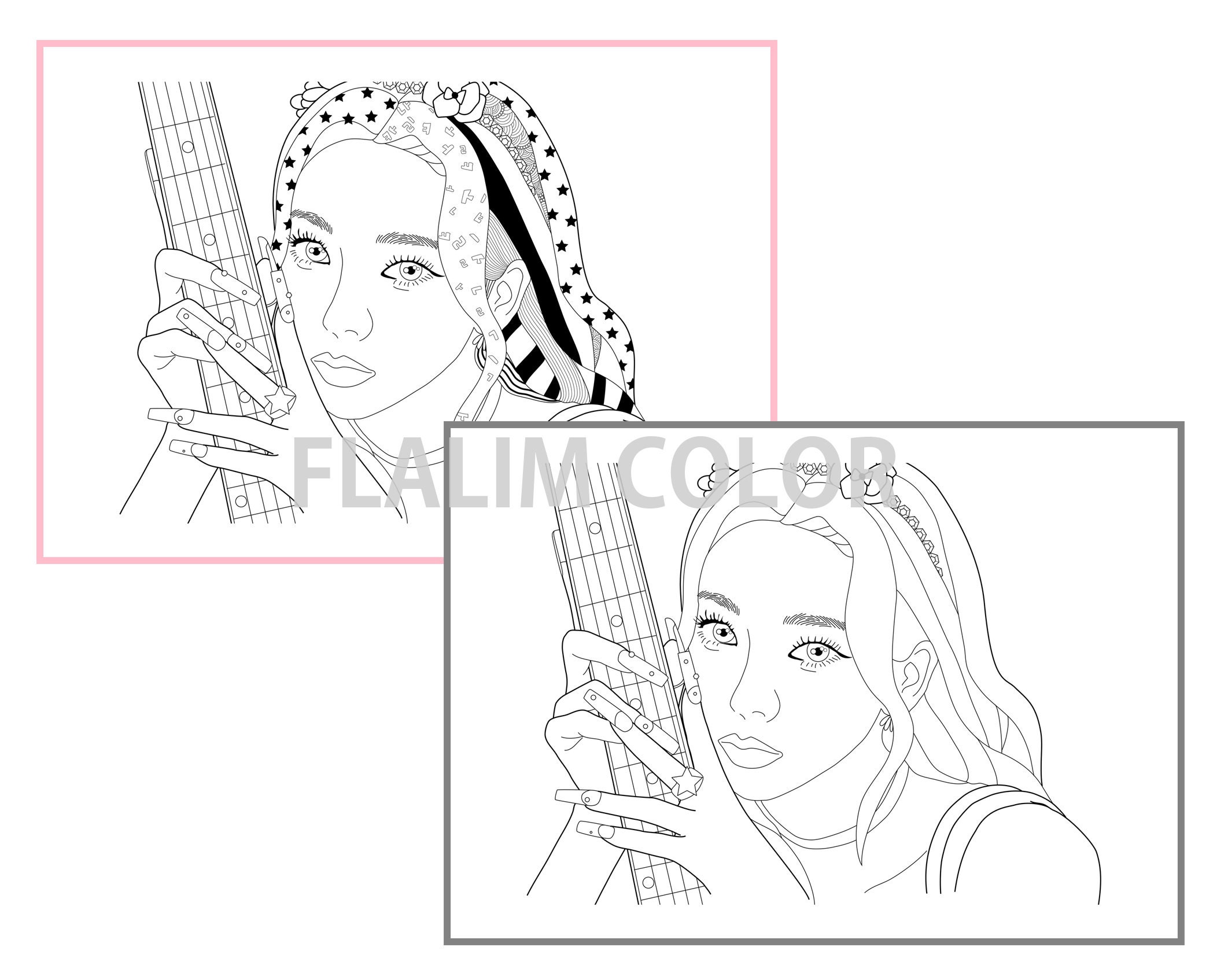k-pop-girl-coloring-page-12page-a4-jpg-digital-etsy
