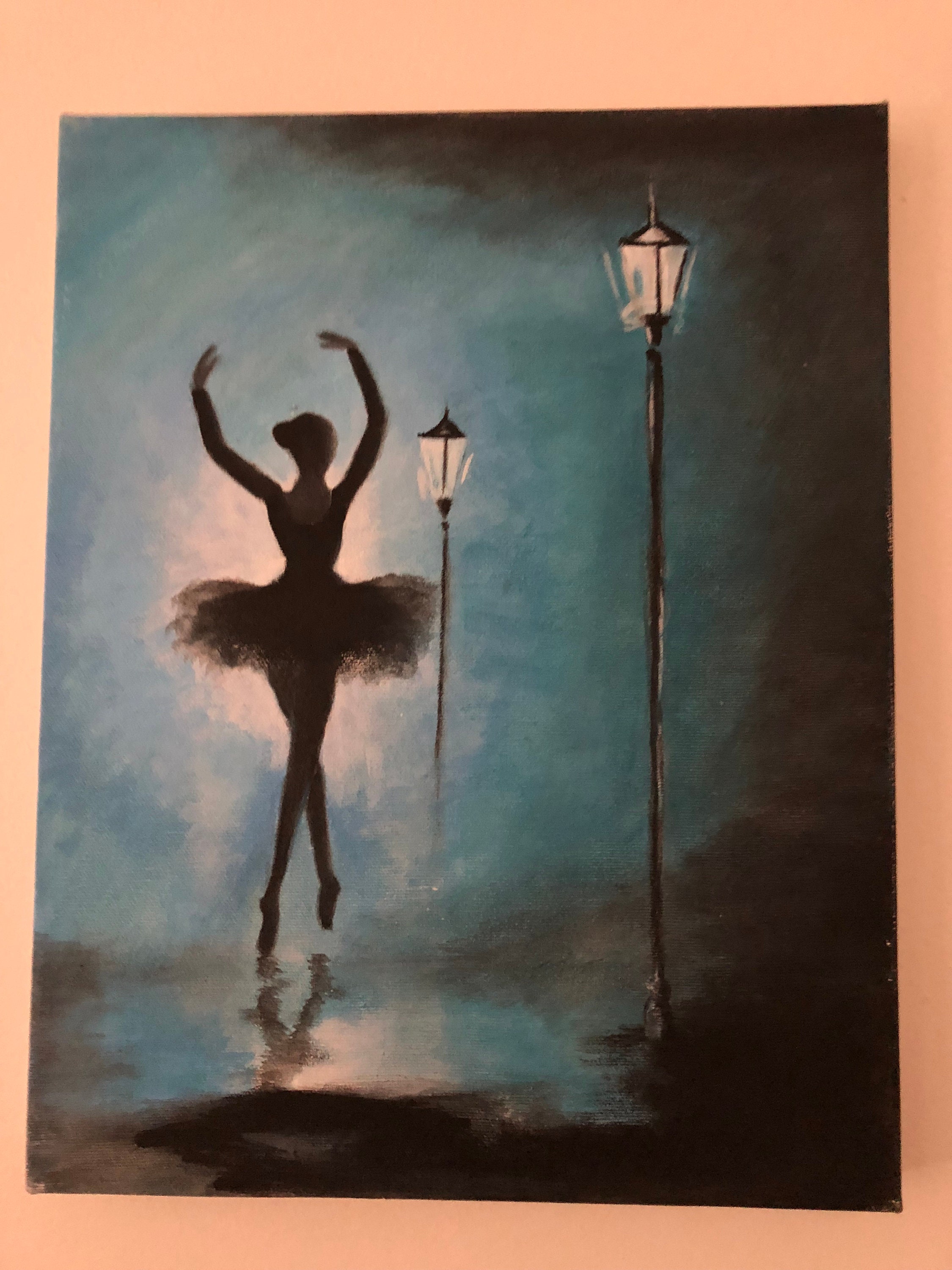 Ballets dancing at night Canvass/ acrylic painting | Etsy