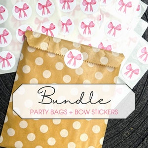 Bundle Party Bag and Stickers / Party Sticker/ birthday labels/ birthday party/party labels