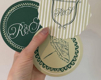 Custom Wedding Coasters 200 Pack | Personalized Paper Drink Coasters with Logo | Bachelorette Party Favors | Bulk Event Coasters