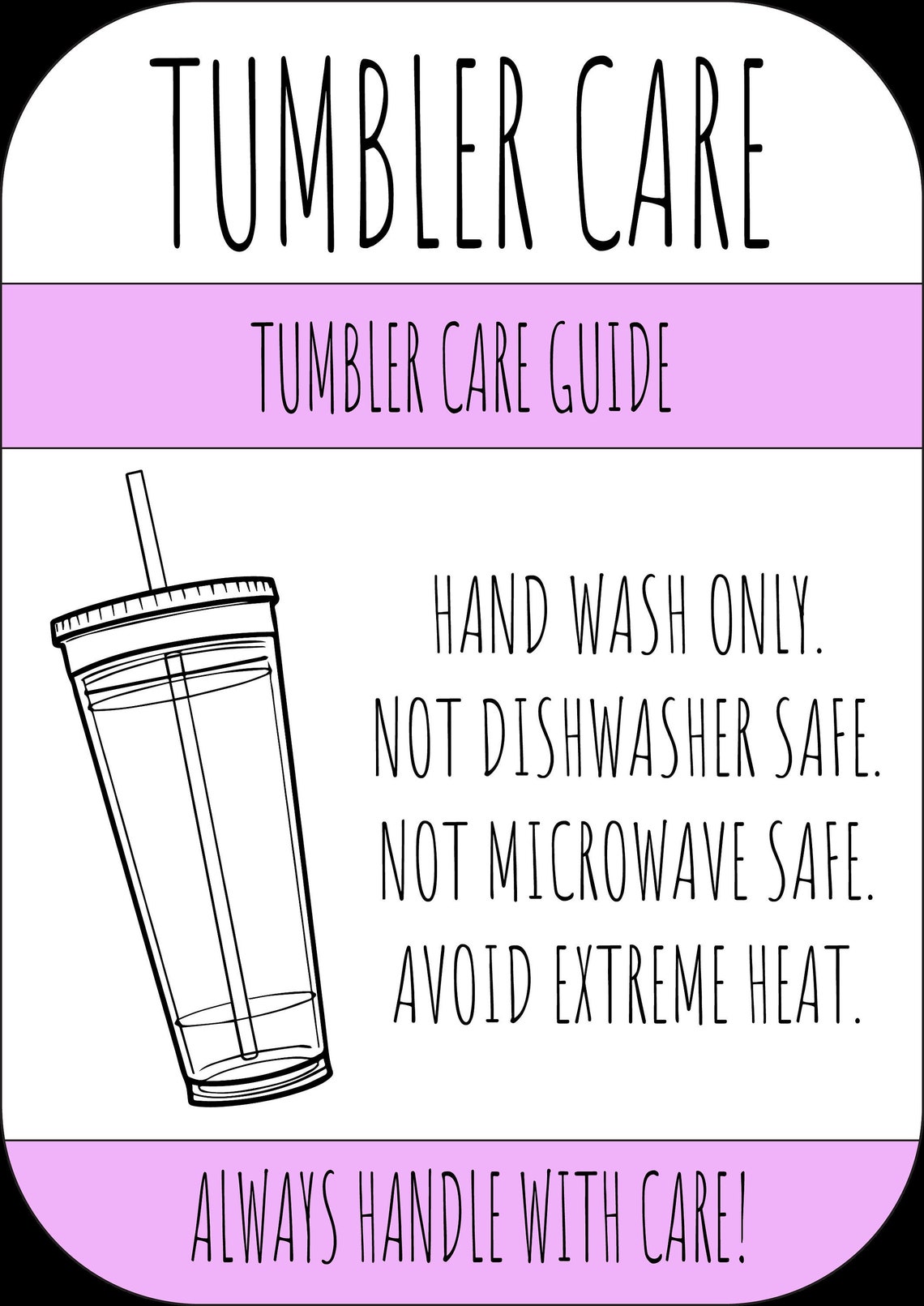TUMBLER CARE GUIDE | Etsy
