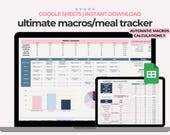 Macro Calculator Meal Planner | Nutrition Tracker Spreadsheet (Digital Download)