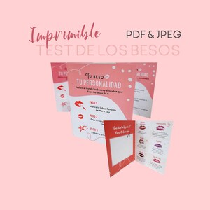 Test de los Besos Imprimible