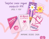 Tarjetas imprimibles para pegar producto make up