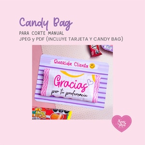 Thank you candy bags with card