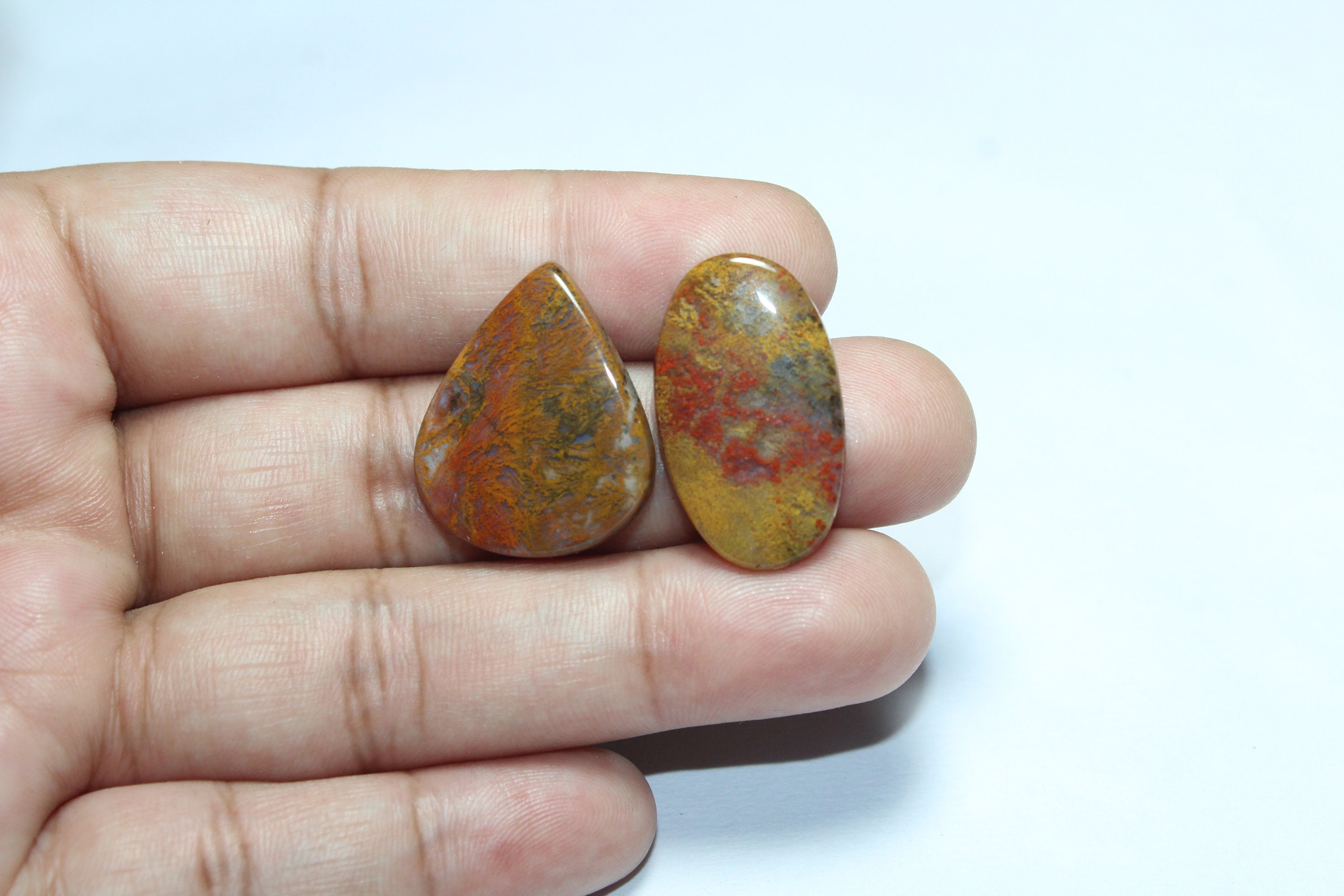 Amazing Natural Red Moss Agate gemstone Top Designer | Etsy