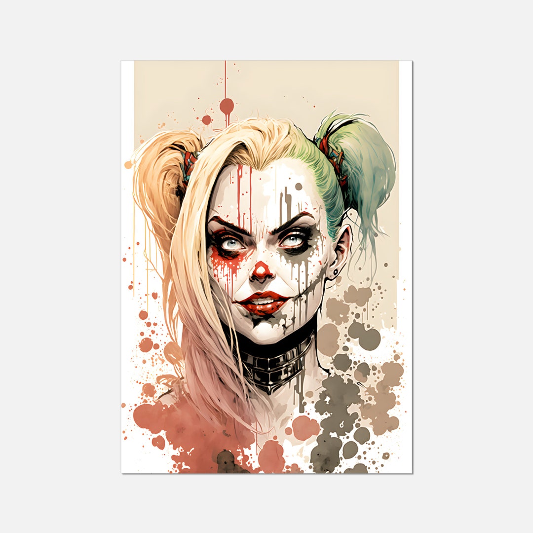 Harley Quinn Art Print Digital Download Comic Book Poster Wall Art Etsy
