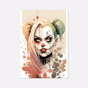 Harlequin Cupid of Crime Art Print | Comic Book Poster Wall Art | Various Sizes