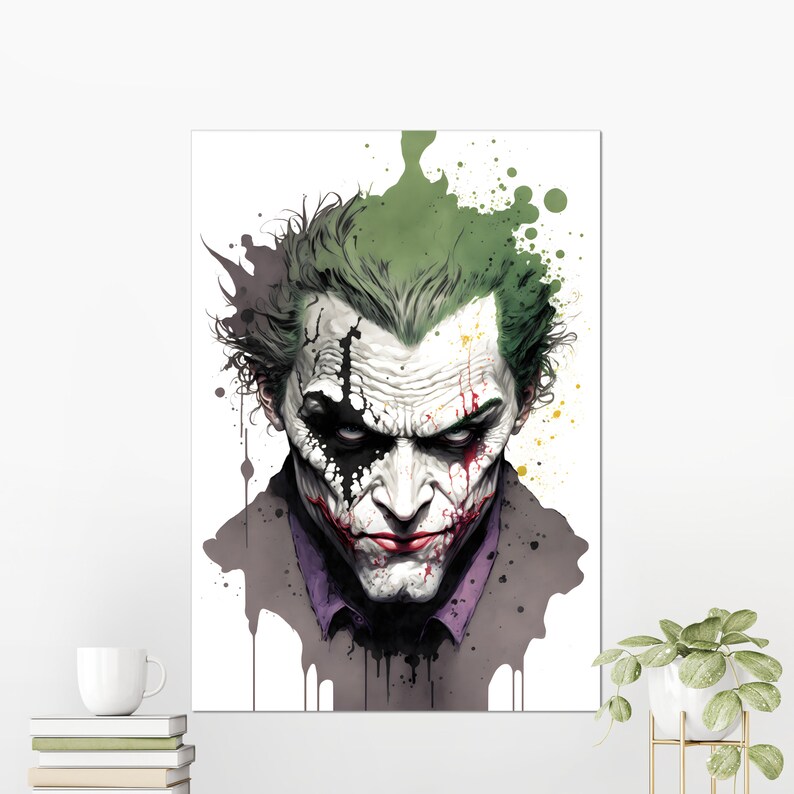 The Joker Art Print Digital Download Comic Book Poster Wall Art Etsy