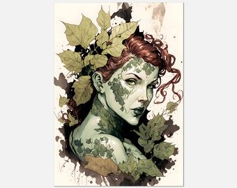 Poison Ivy Art Print Digital Download | Comic Book Poster Wall Art
