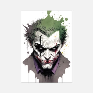 The Joker Art Print Digital Download | Comic Book Poster Wall Art