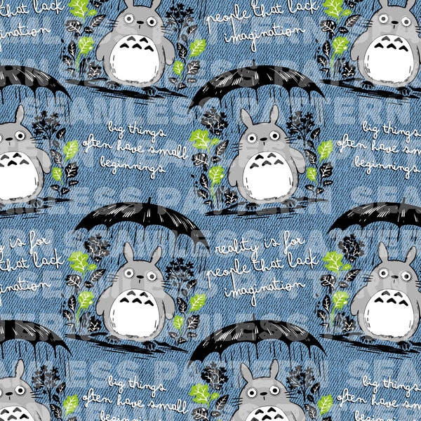 Fichier motif sans couture Totoro manga anime / Seamless Pattern / Fabric Design / Surface Pattern / Digital Paper / Digital Pattern