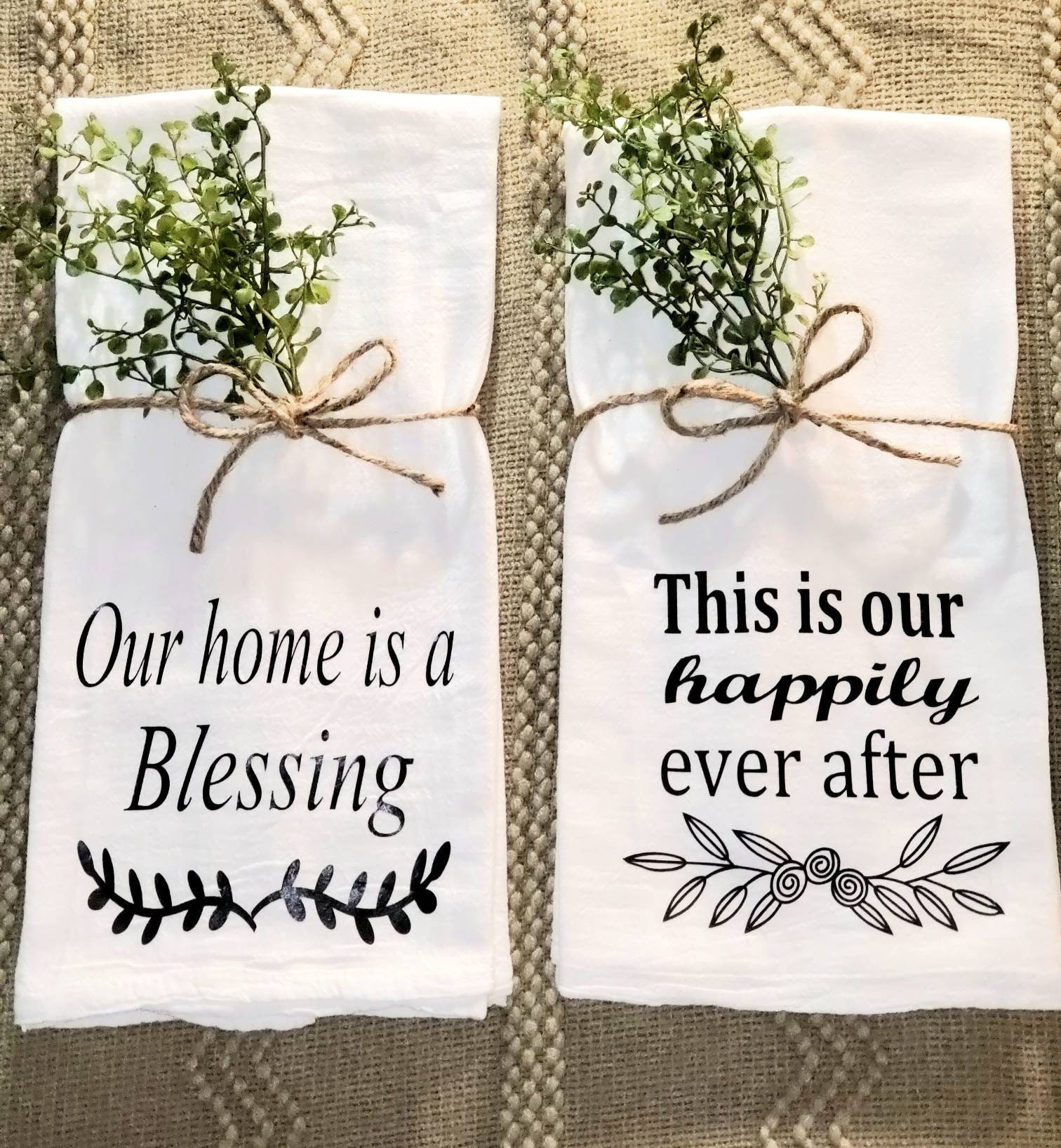 Personalized kitchen towels Custom flour sack tea towels | Etsy