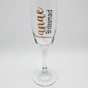 Personalized Champagne Glass: Bridal Party Gift