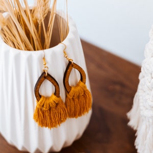 PENDIENTES BOHO MACRAME/ macramé oorbellen / pendientes de media luna /Makrame Ohrringe boho/boucle d'oreille /orecchini macramè /regalo del día de las madres imagen 7