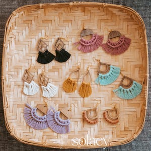 ORECCHINI BOHO MACRAME, Ohrringe boho Makrame, orecchini Summer Macrame, orecchini macramè, Macrame oorbellen, bouclé doreille festa della mamma