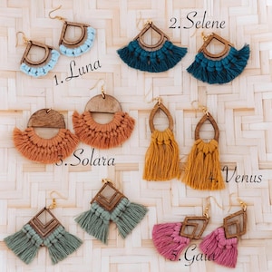 Himmlische Boho Makramee Ohrringe – Luna, Selene, Solara, Venus, Astra & Gaia Styles | Handgemachte Statement Schmuck