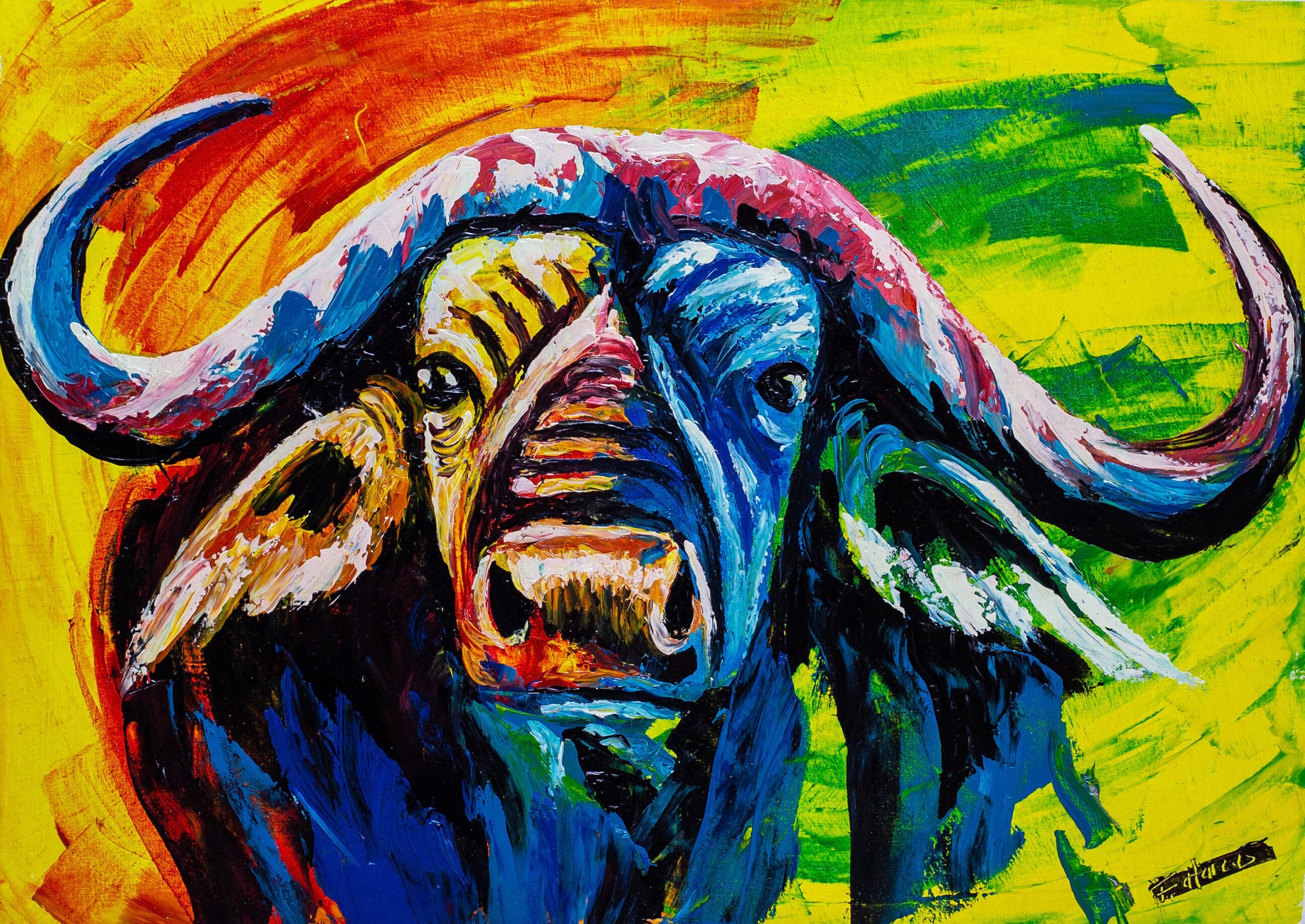 buffle Africain, Peinture