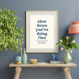 Slow Down Poster, Billy Joel Wall Art, Trendy Wall Art