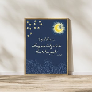 Van Gogh Quote Art Print, Van Gogh Poster, Digitale Download Art