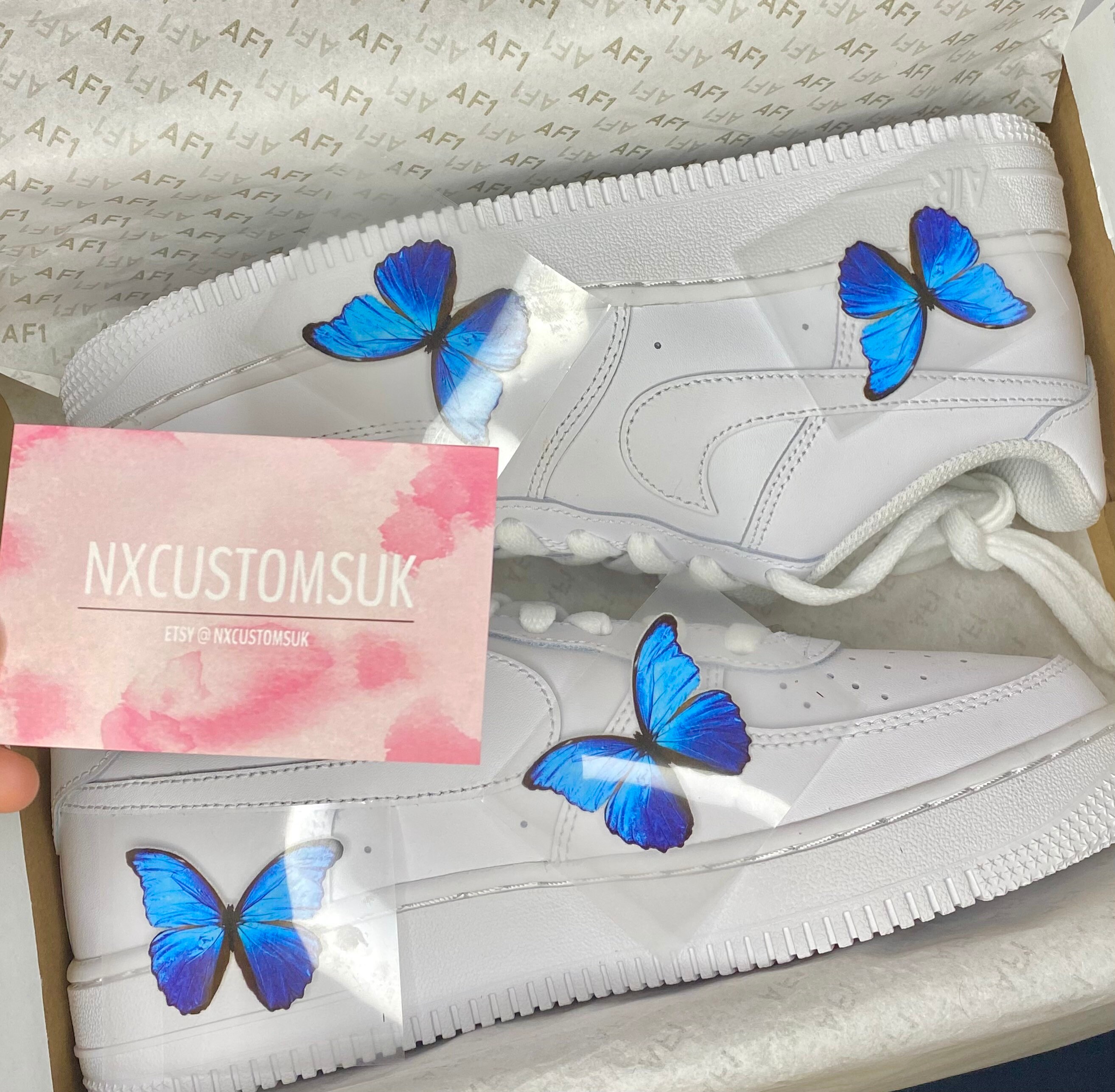 Light Blue and Purple Swallowtail Butterfly Custom Air Force 1