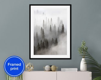 Framed Fine Art Print: Foggy Forest. Nordic Landscape Photography