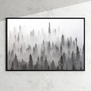Foggy Forest Print | Nordic Landscape, Kuusamo Finland