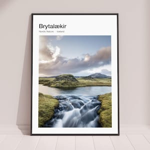 Poster fotografico / Stampa artistica Islanda / Paesaggio nordico / Immagine della natura consapevole / Decorazione minimalista