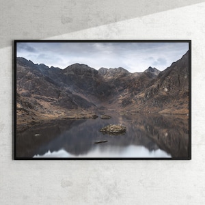 Kunstdruck. Schottland-Landschaft. Loch Coruisk, Isle of Skye. Naturfoto (Museumsqualität)