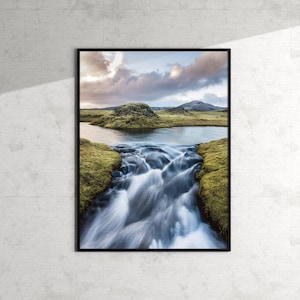 Stampa artistica / Islanda / Altopiani islandesi / Paesaggio nordico / Fotografia naturalistica / Immagine di consapevolezza minimalista