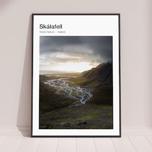 Poster fotografico / Stampa artistica Islanda / Paesaggio nordico / Immagine della natura / Dopo la tempesta / Arte murale drammatica