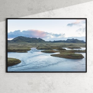 Stampa artistica Islanda / Foto degli altopiani islandesi / Immagine del paesaggio nordico / Fotografia naturalistica / Sereno e consapevolezza