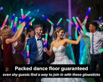 Personalised LED Foam Glow Sticks for Wedding