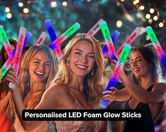 Personalised LED Foam Glow Sticks (custom)